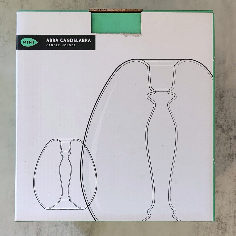 Mint NYC “Abra Candelabra” Smoked Hand-Blown Glass Candle Holder - $45 Retail